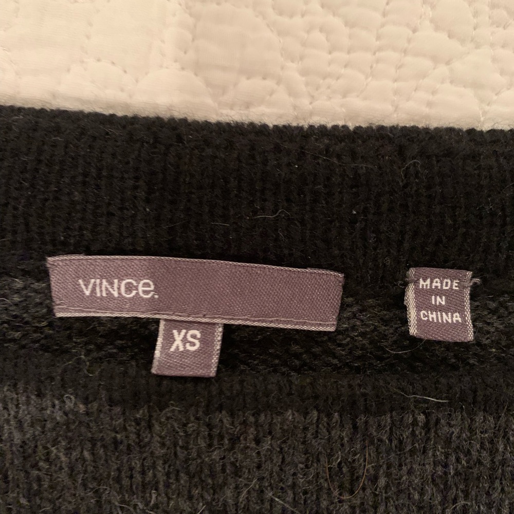 Vince Black and Grey Stripe Vest wool & cashmere - Picture 3 of 5